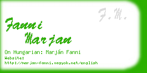 fanni marjan business card